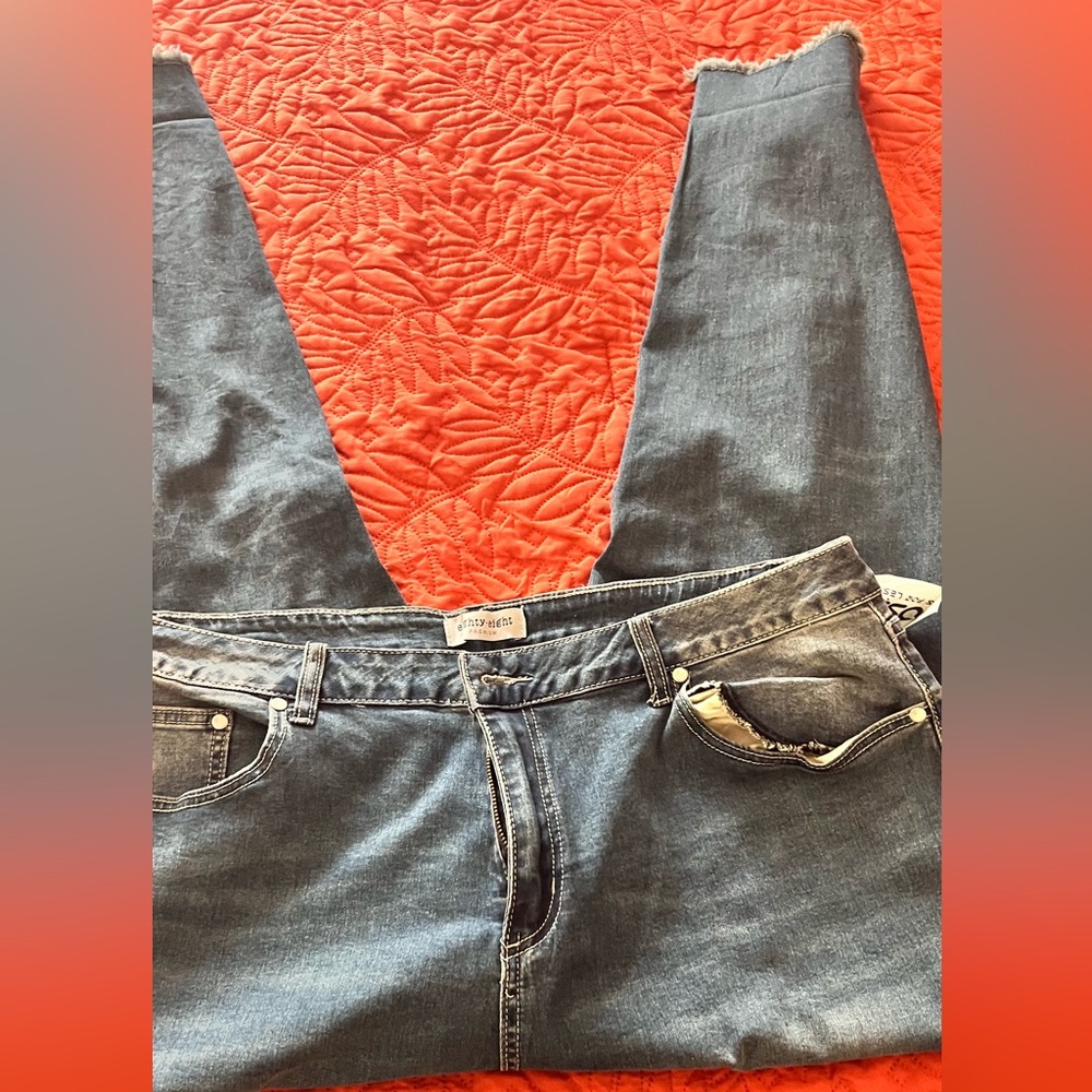 Denim jeans distressed